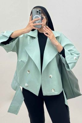 کت کتان کاپرا لبه کات پاگن دار