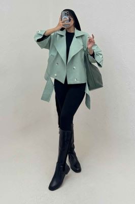 کت کتان کاپرا لبه کات پاگن دار