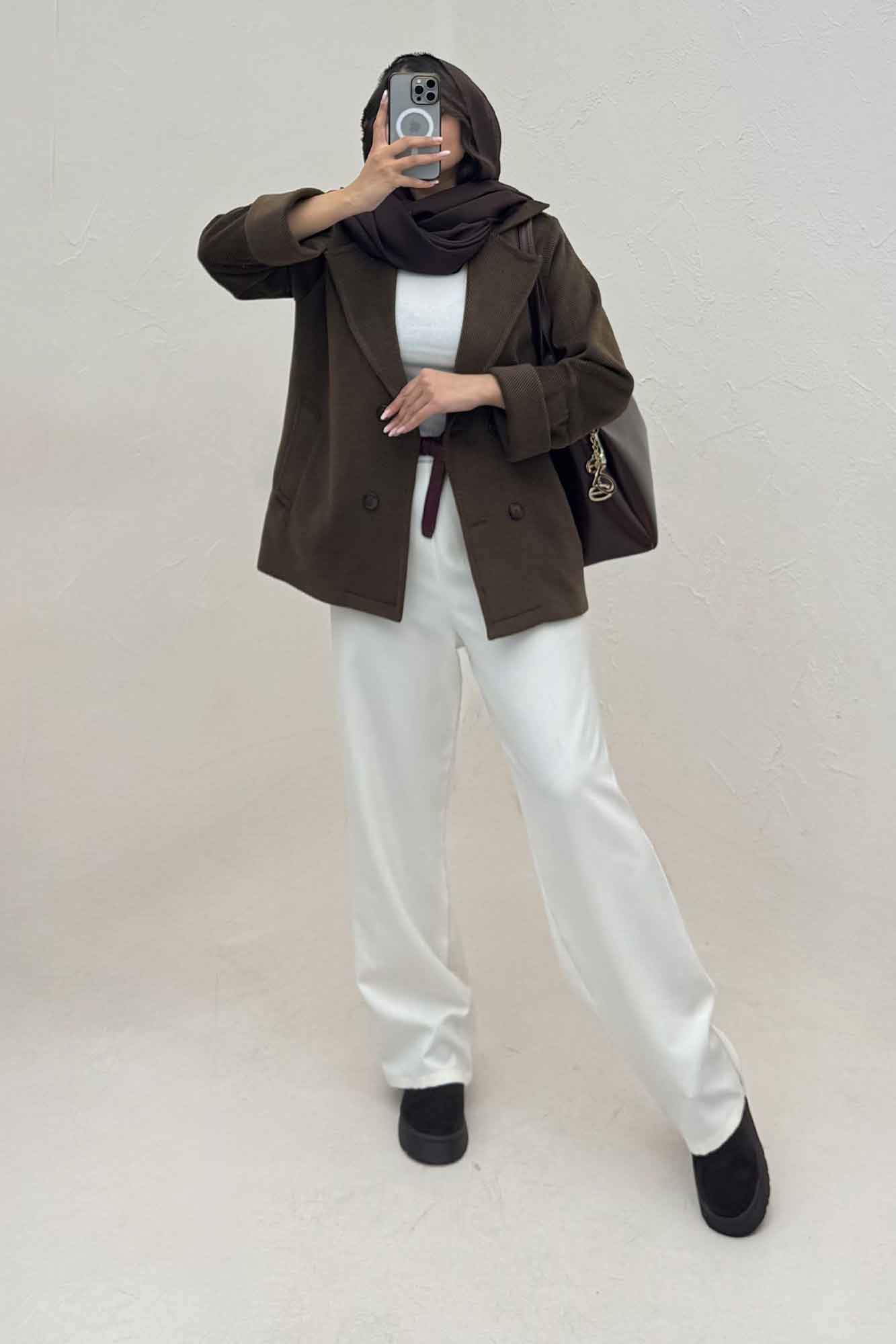 پالتو آستردار فوتر کجراه مچ برگردان 