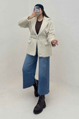 پالتو خز آستردار کمربنددار