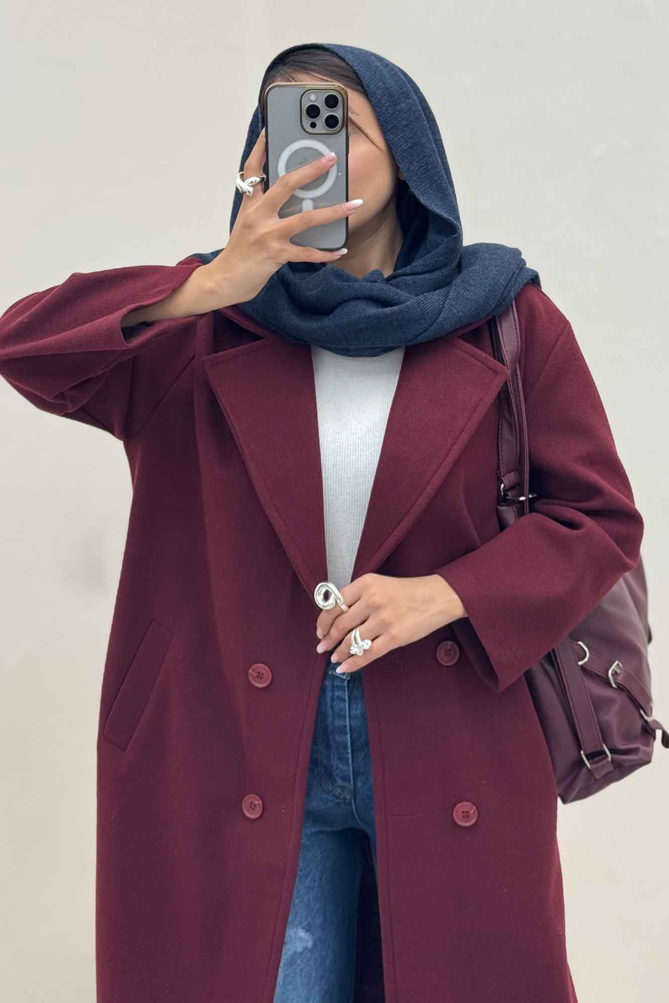 پالتو بلند فوتر چهار دکمه MODA