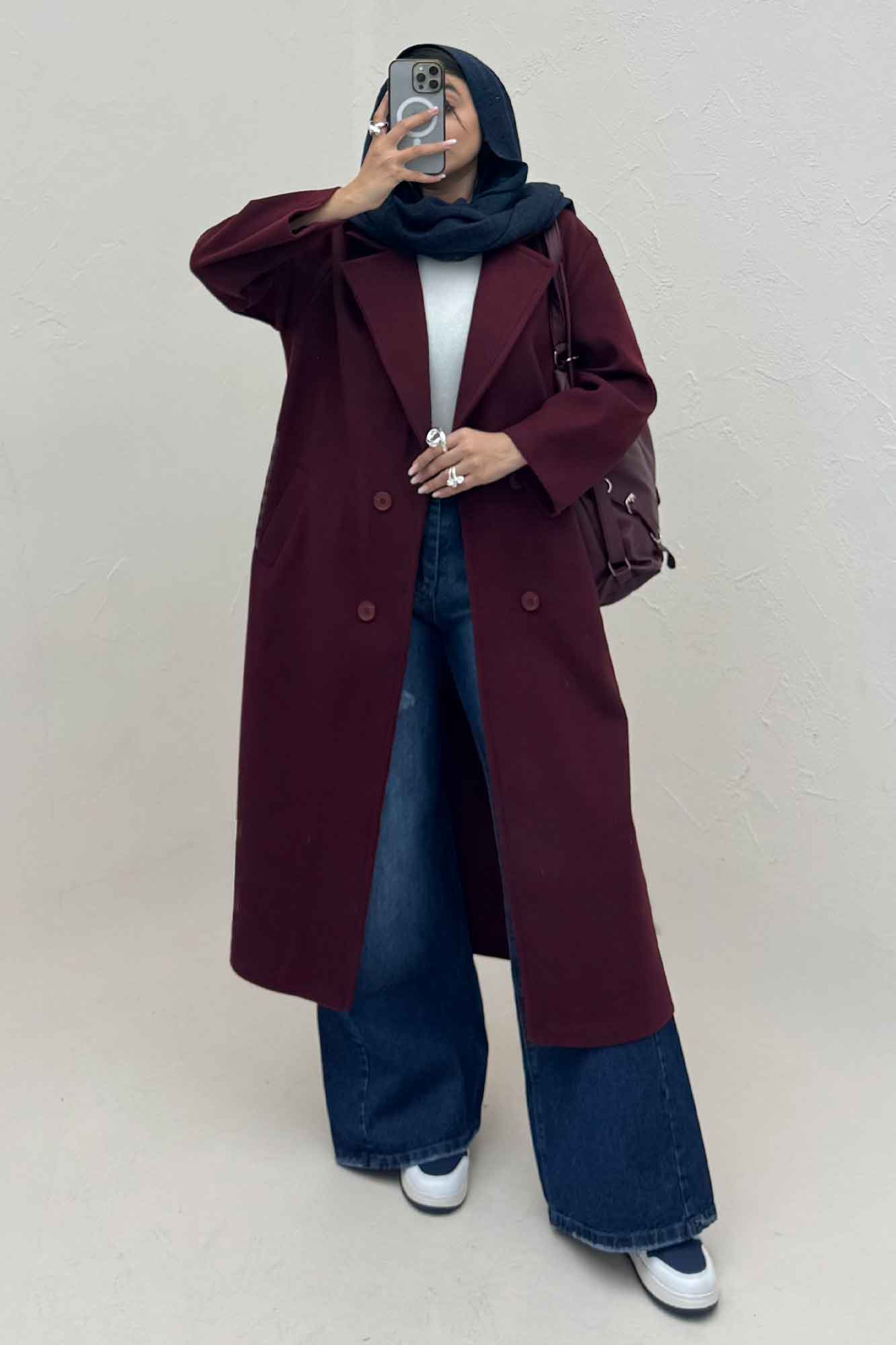 پالتو بلند فوتر چهار دکمه MODA