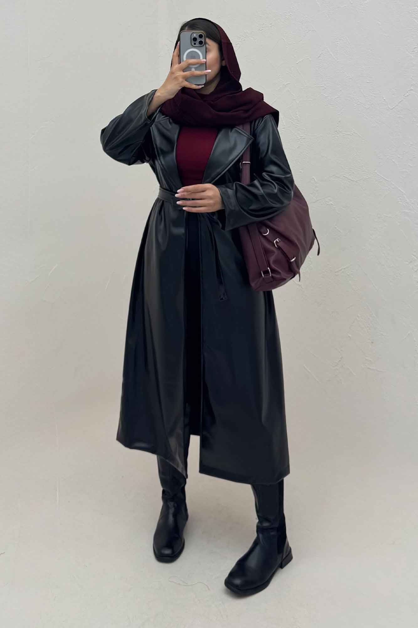 پالتو بلند چرم کد 1152