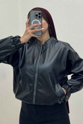 بامبر جکت چرم جیب فیلتو کد 1141