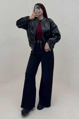 بامبر جکت چرم جیب فیلتو کد 1141