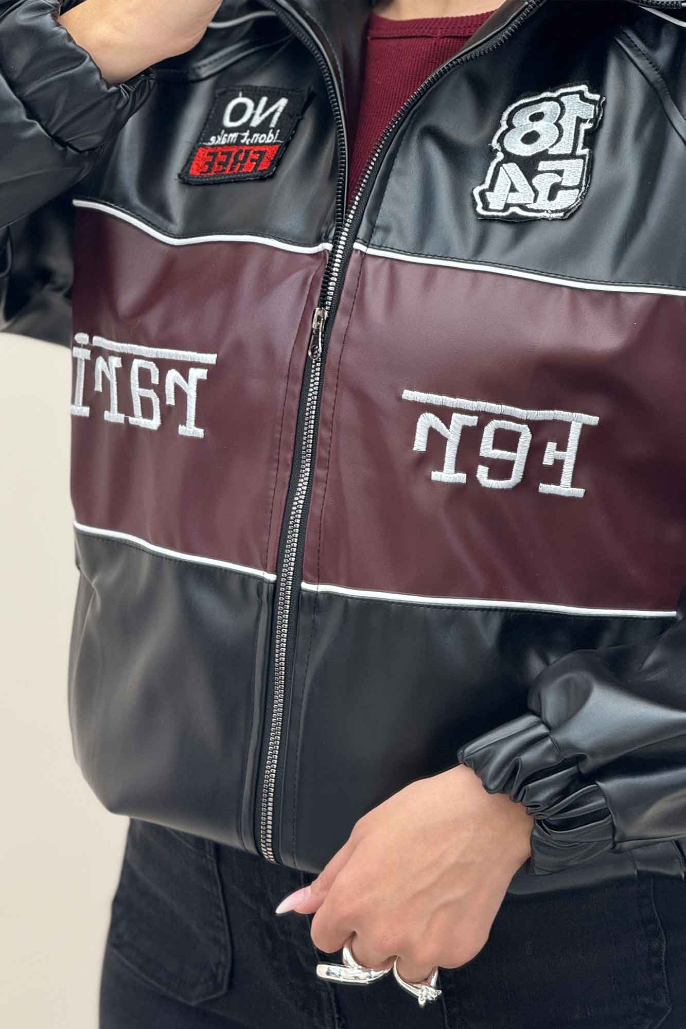 بامبر جکت چرم فراری کد 1850