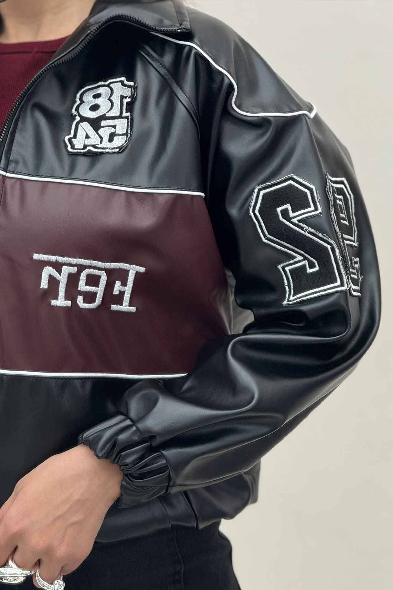 بامبر جکت چرم فراری کد 1850