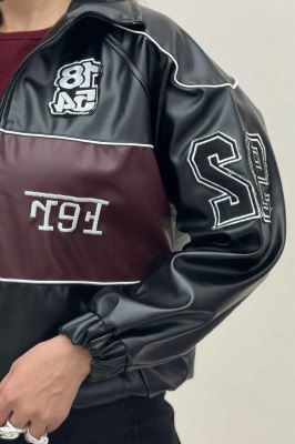 بامبر جکت چرم فراری کد 1850