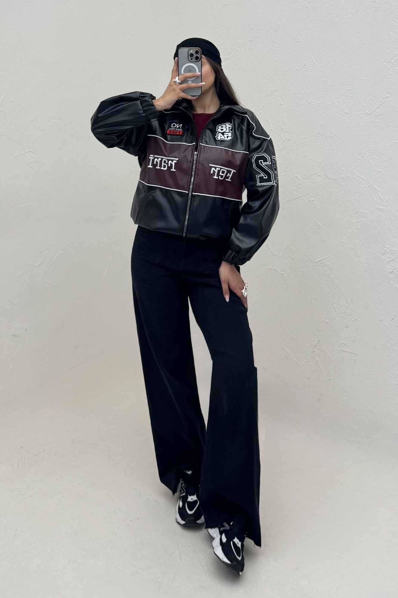 بامبر جکت چرم فراری کد 1850