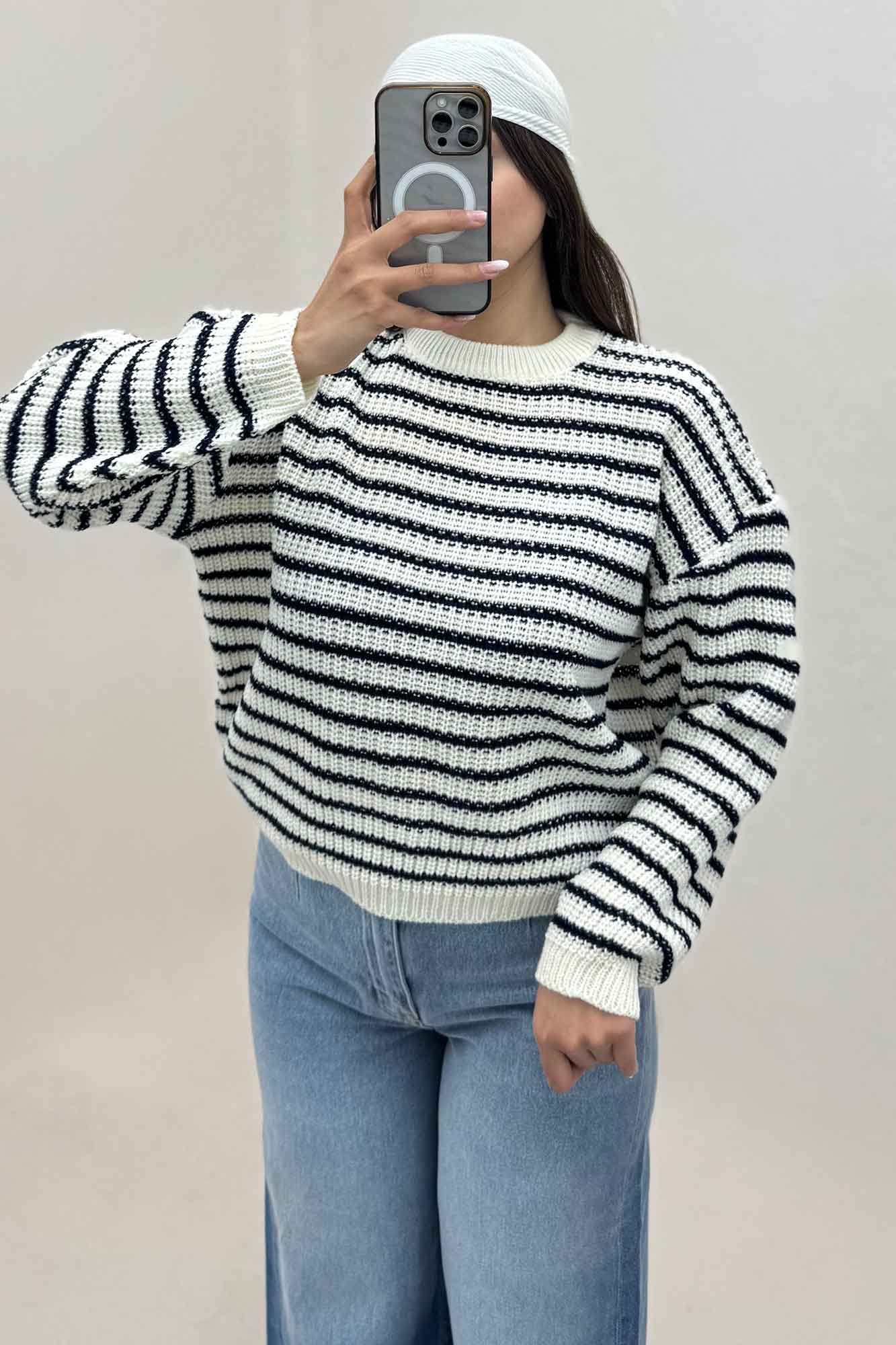 بلوز بافت راه راه کد 536