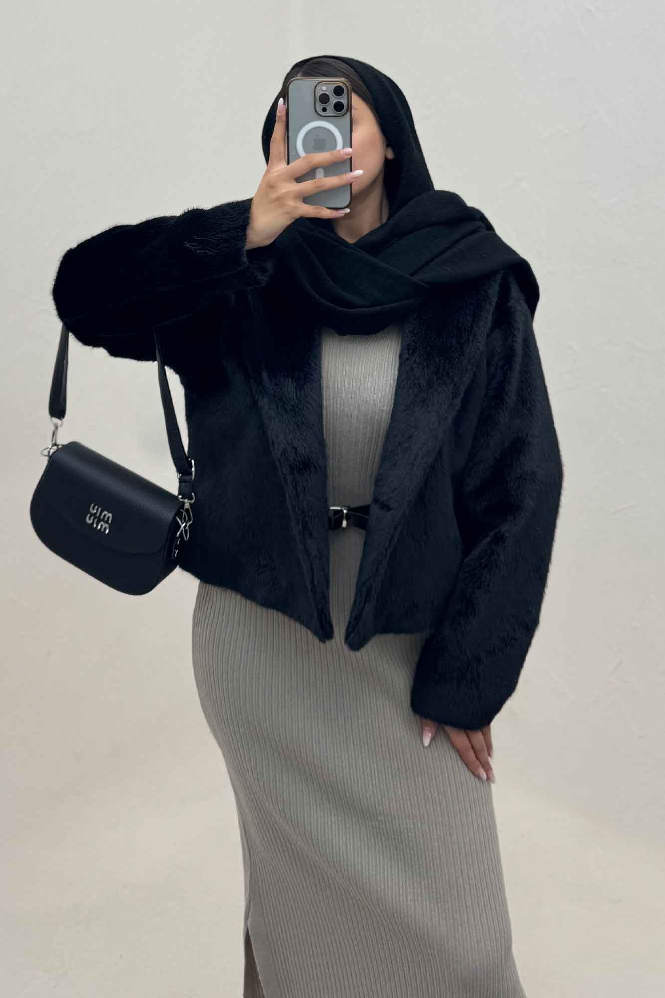 کت پوست آستردار تک دکمه