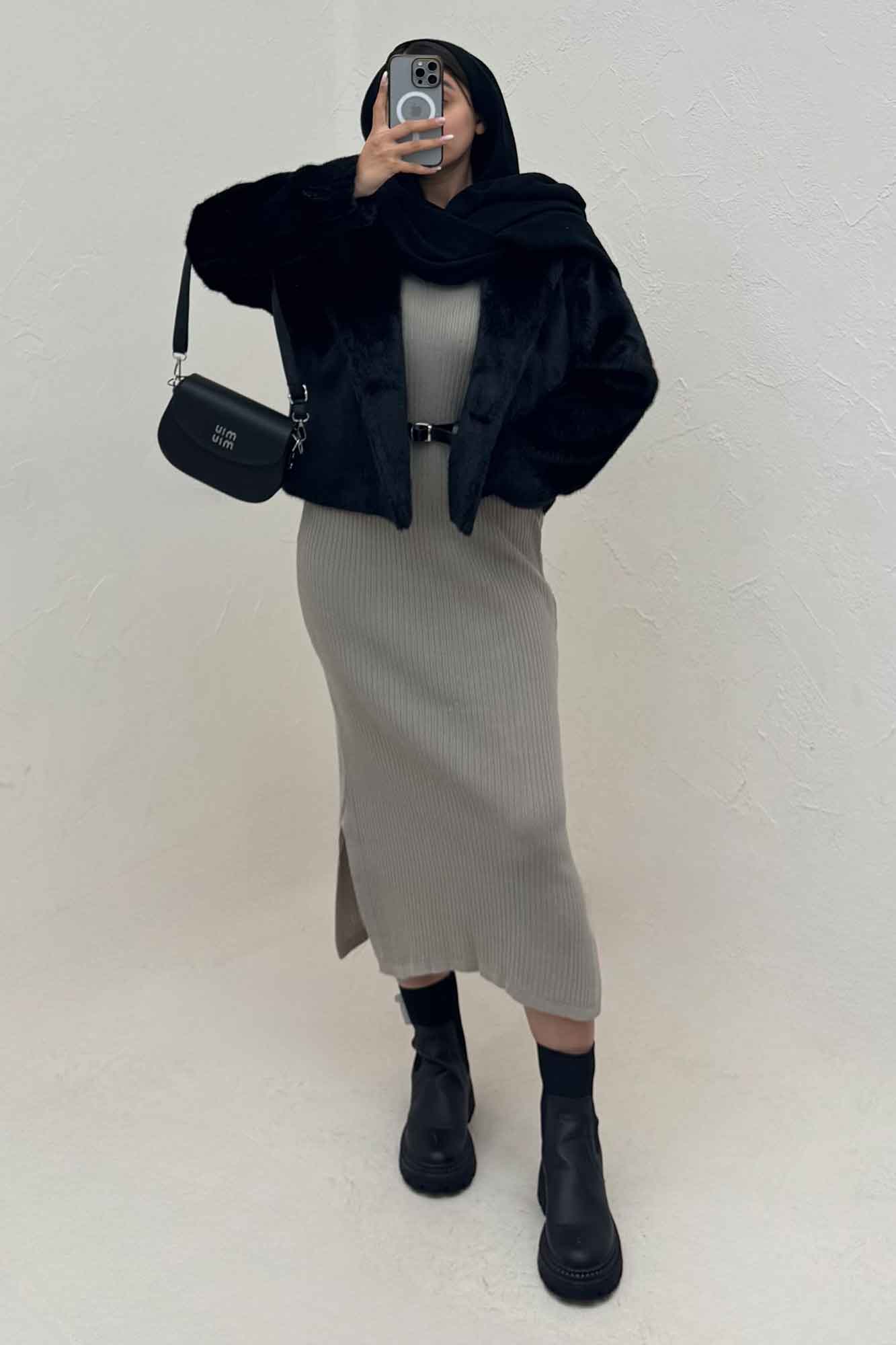 کت پوست آستردار تک دکمه