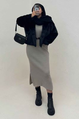 کت پوست آستردار تک دکمه