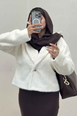 کت پوست آستردار تک دکمه