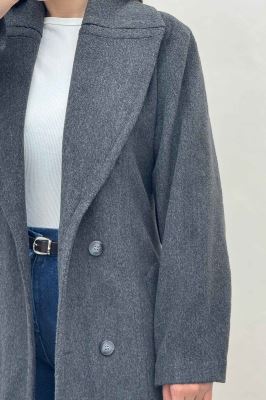 پالتو بلند موهر آستردار یقه دو تیکه