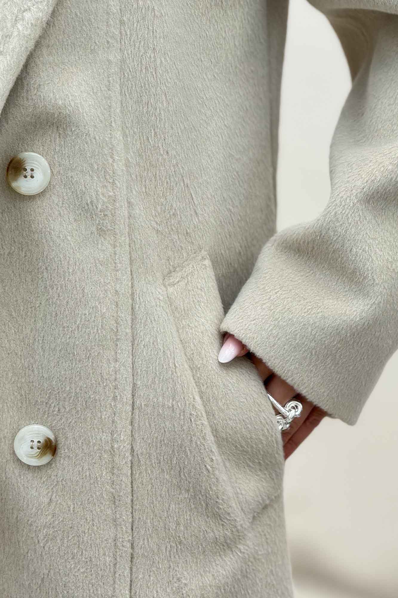 پالتو بلند موهر آستردار یقه دو تیکه