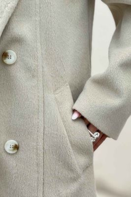 پالتو بلند موهر آستردار یقه دو تیکه