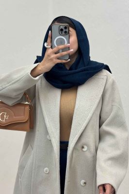 پالتو بلند موهر آستردار یقه دو تیکه