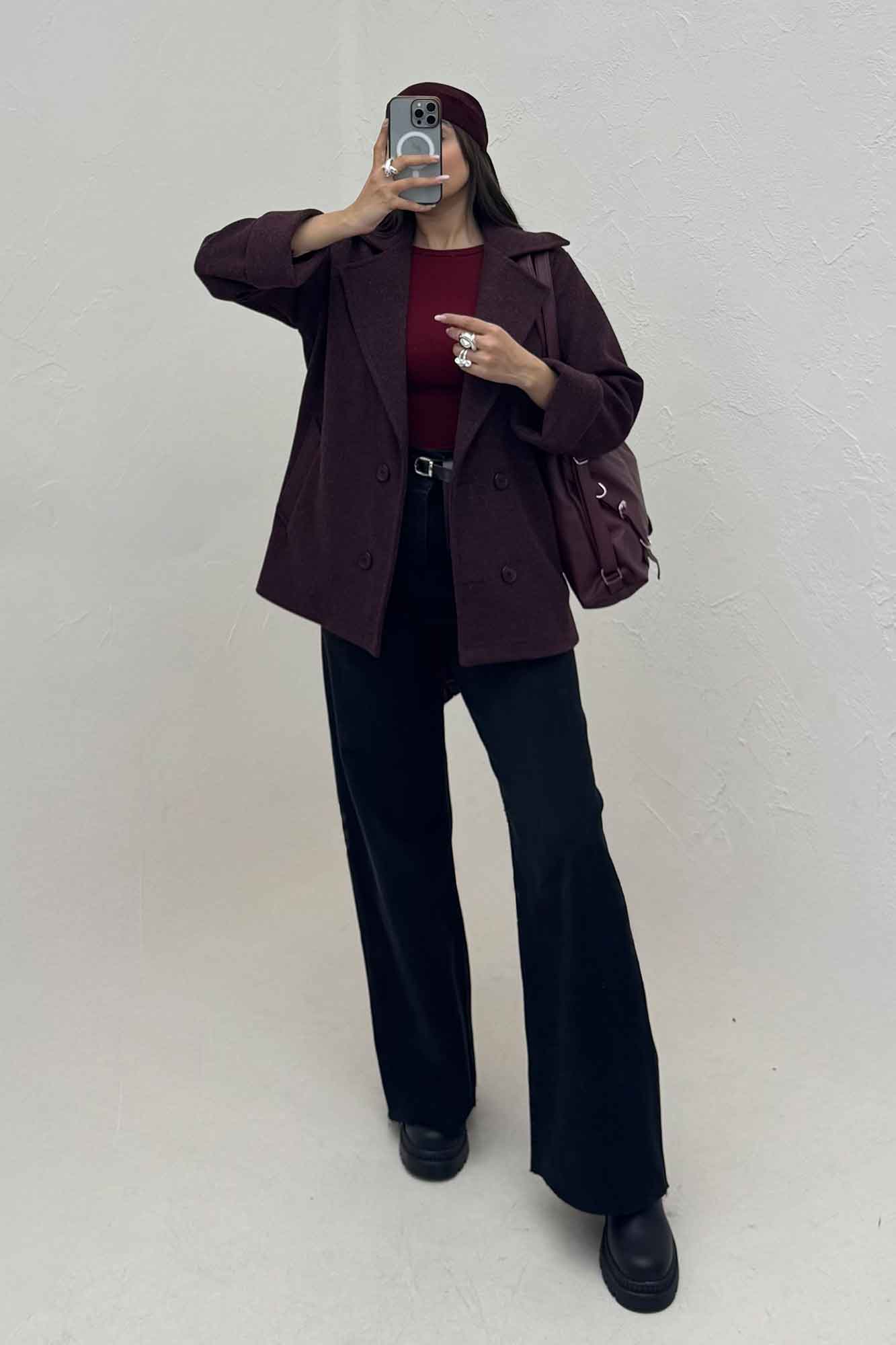 پالتو یقه انگلیسی چهار دکمه فوتر LOOK