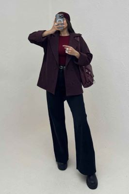 پالتو یقه انگلیسی چهار دکمه فوتر LOOK