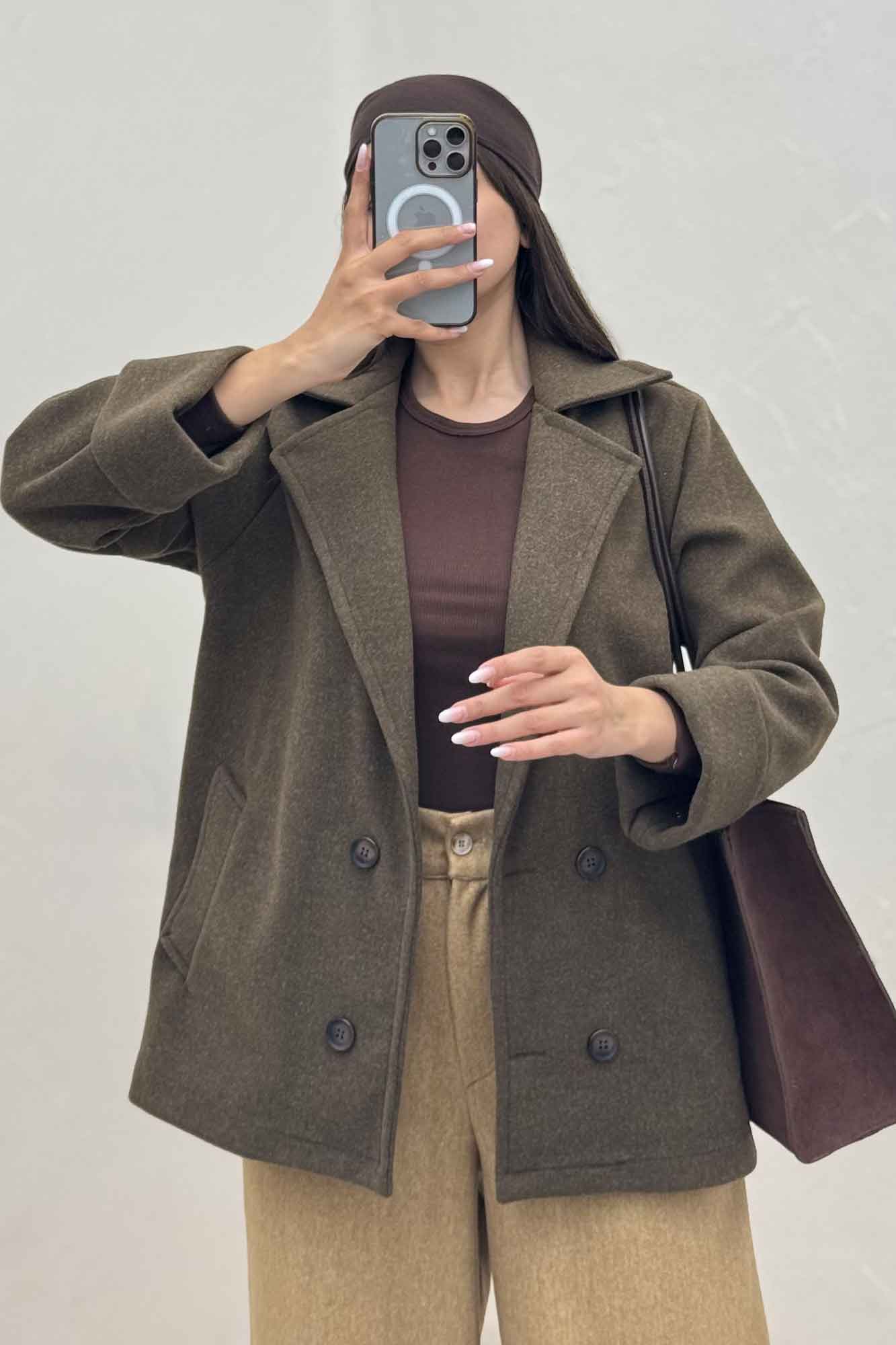 پالتو یقه انگلیسی چهار دکمه فوتر LOOK