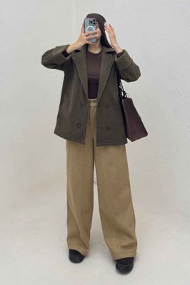 پالتو یقه انگلیسی چهار دکمه فوتر LOOK