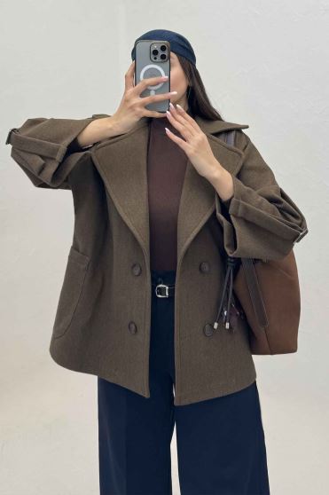 کت یقه پهن فوتر آستین سگک دار EXPORT