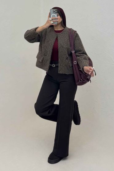 کت آستردار ویکتونا دو درجیب مچ دار