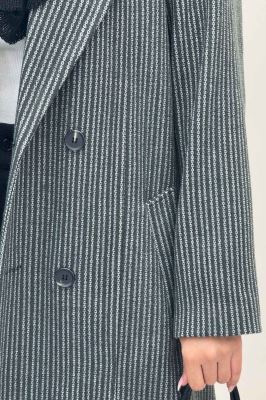 پالتو بلند فوتر زنجیری آستردار یقه دو تیکه