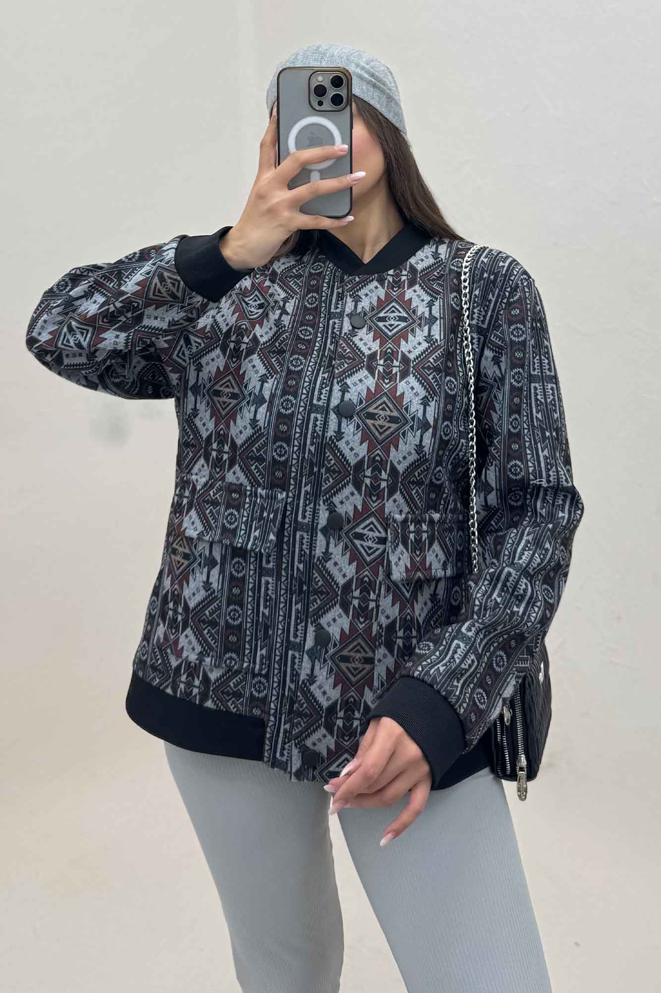 بامبر جکت اسپرت طرح دار کد 3