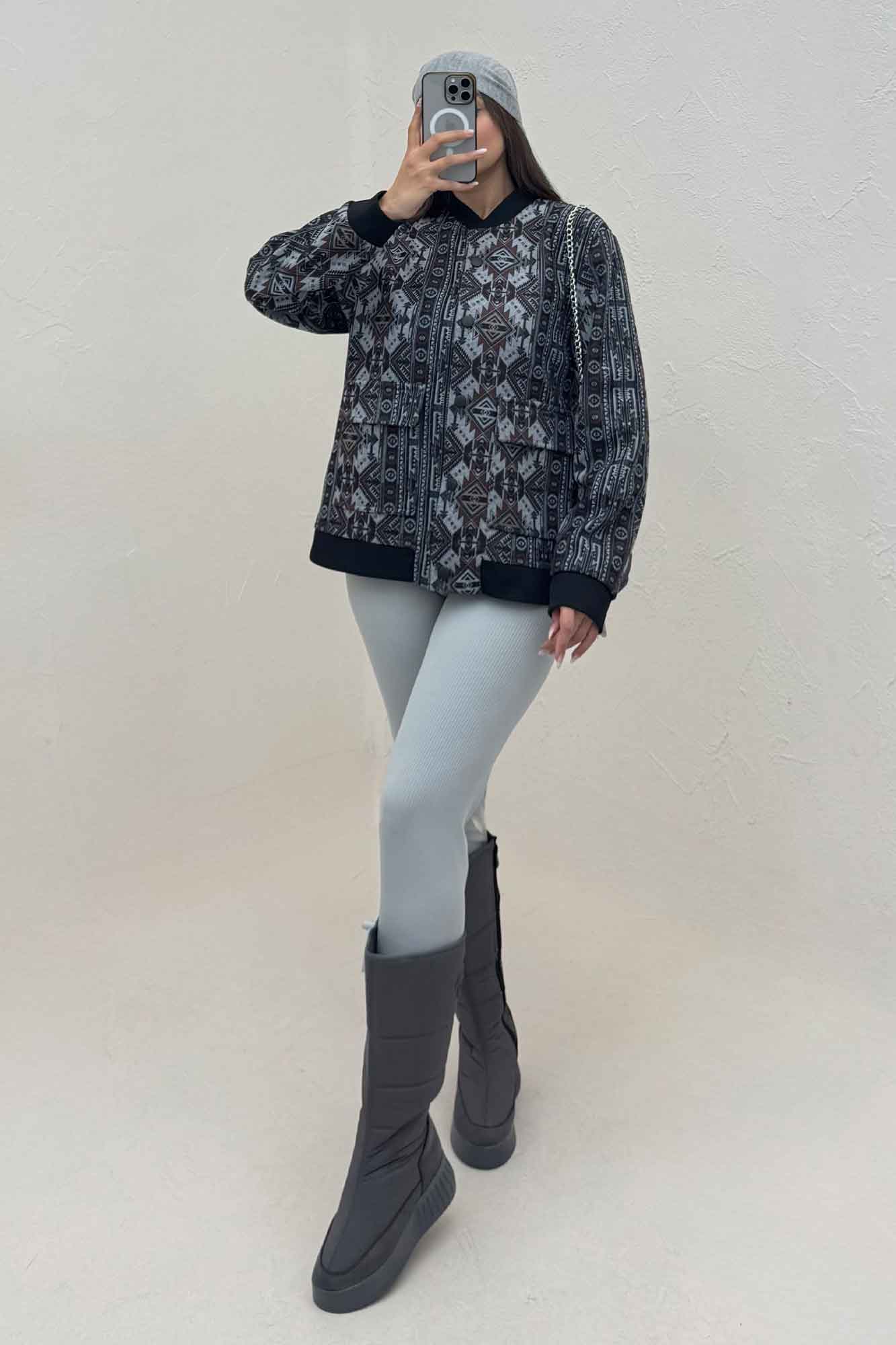 بامبر جکت اسپرت طرح دار کد 3