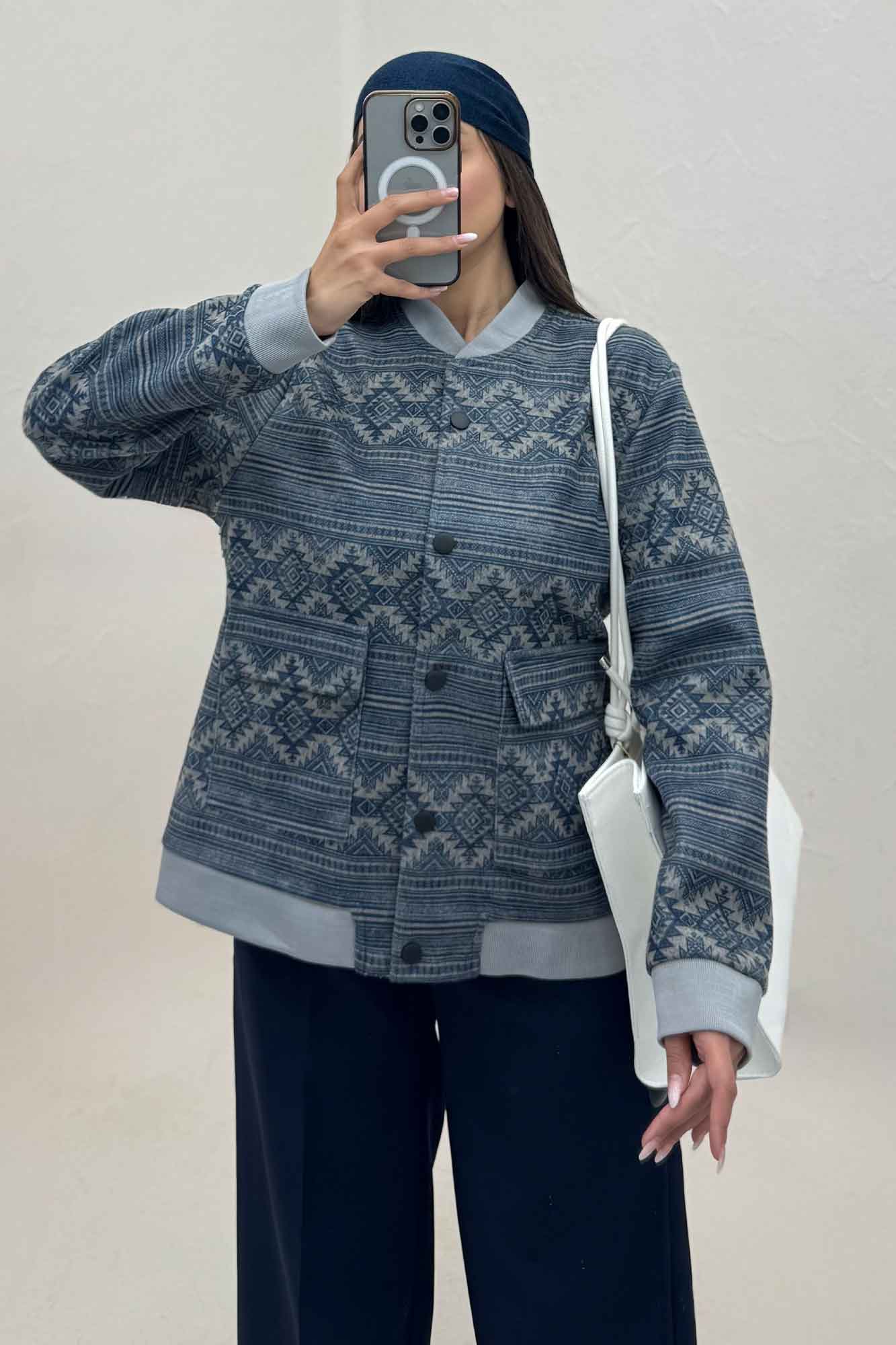 بامبر جکت اسپرت طرح دار کد 8