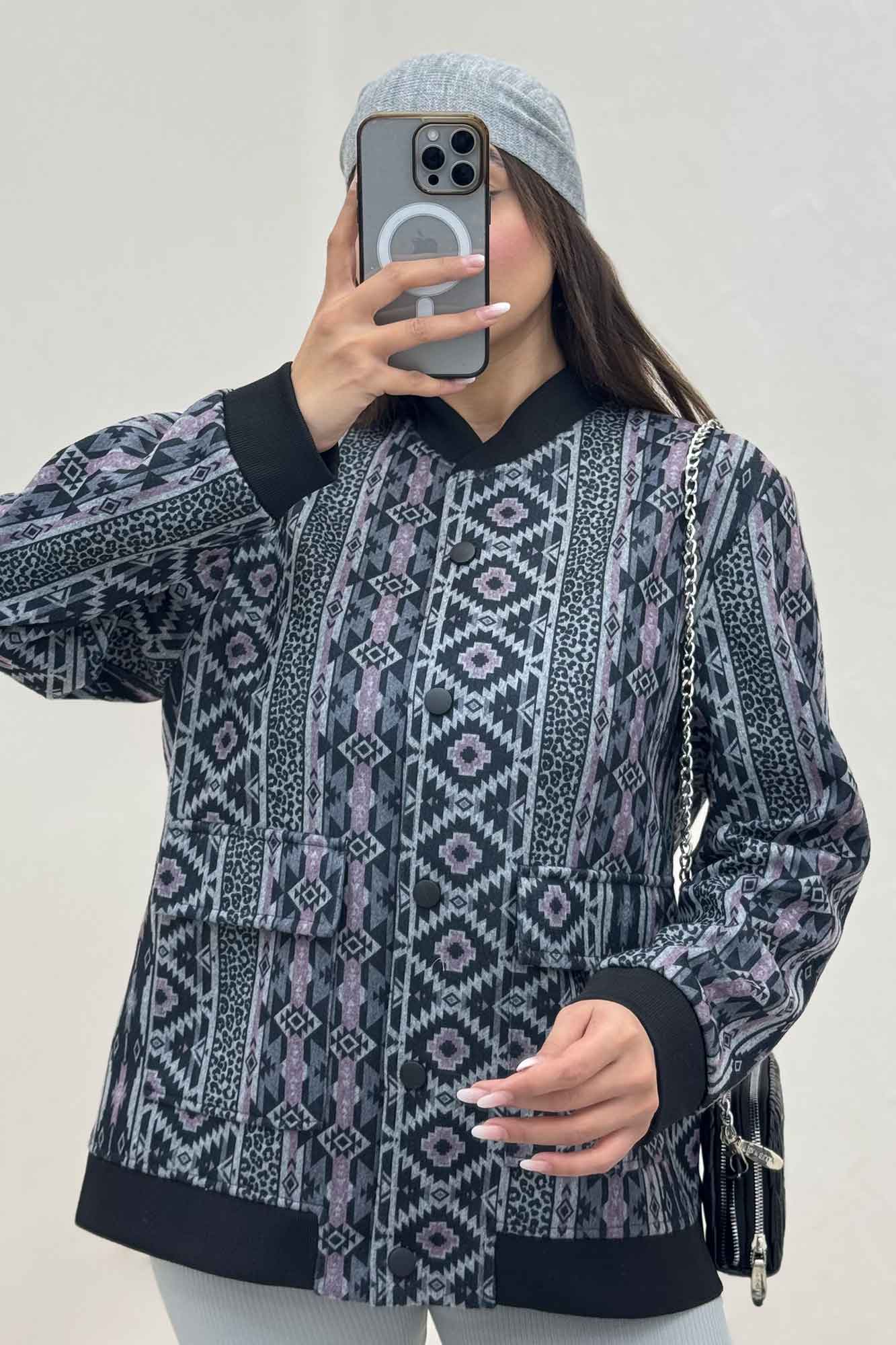 بامبر جکت اسپرت طرح دار کد 6