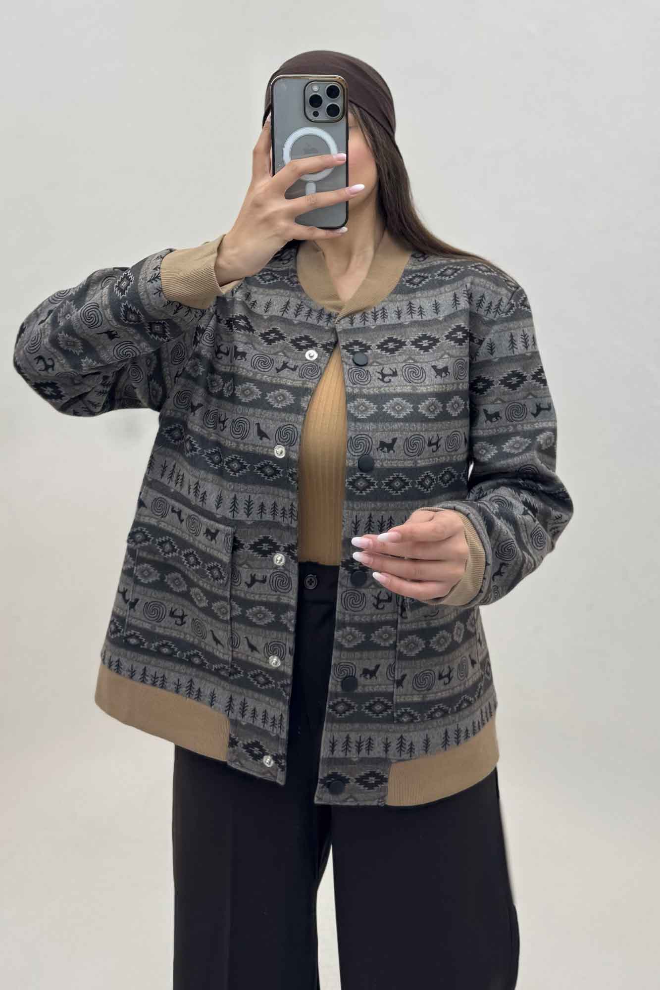 بامبر جکت اسپرت طرح دار کد 4