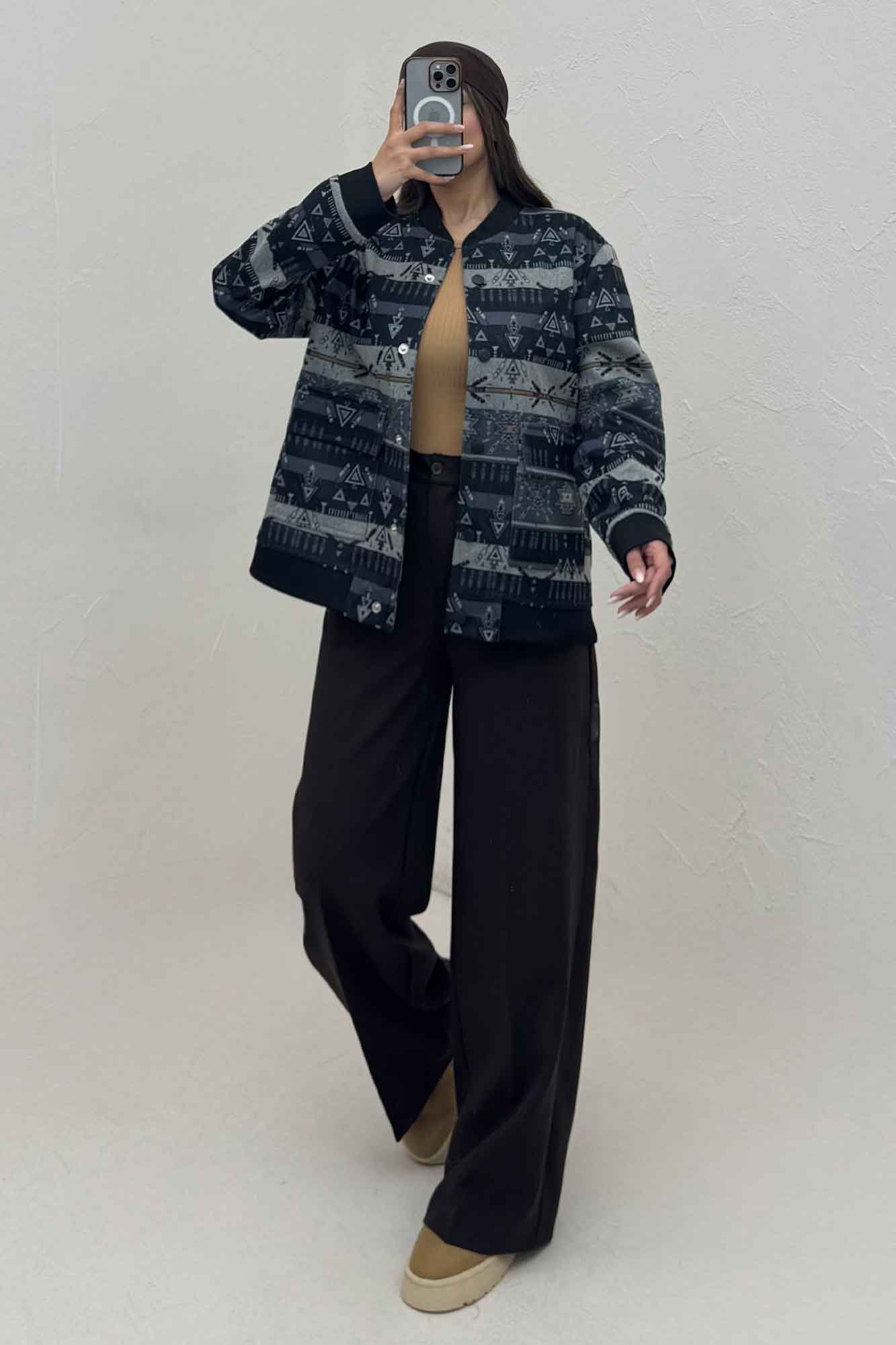 بامبر جکت اسپرت طرح دار کد 7