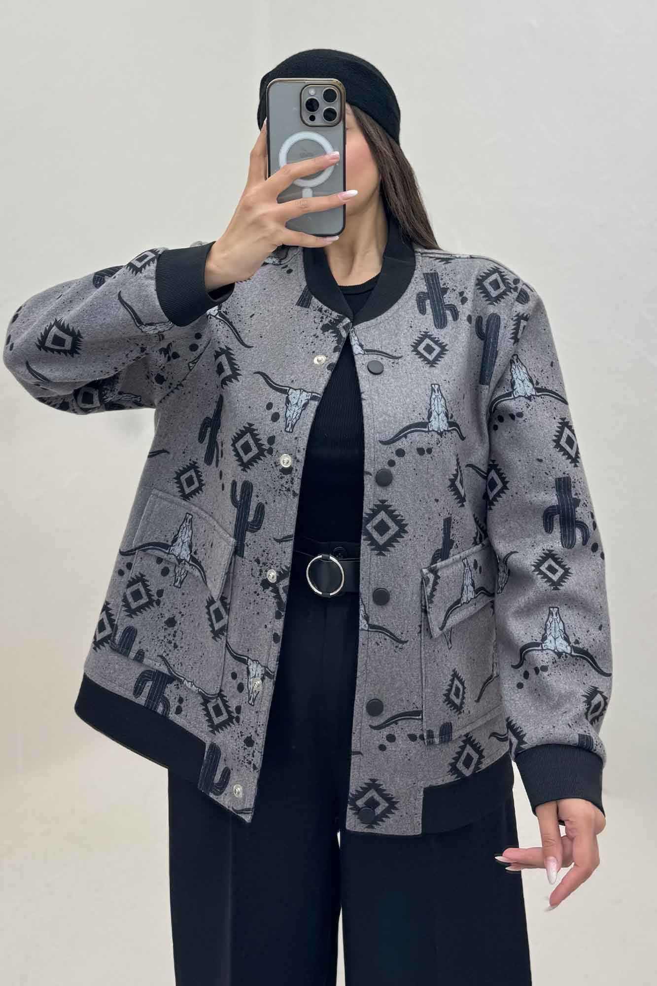 بامبر جکت اسپرت طرح دار کد 1