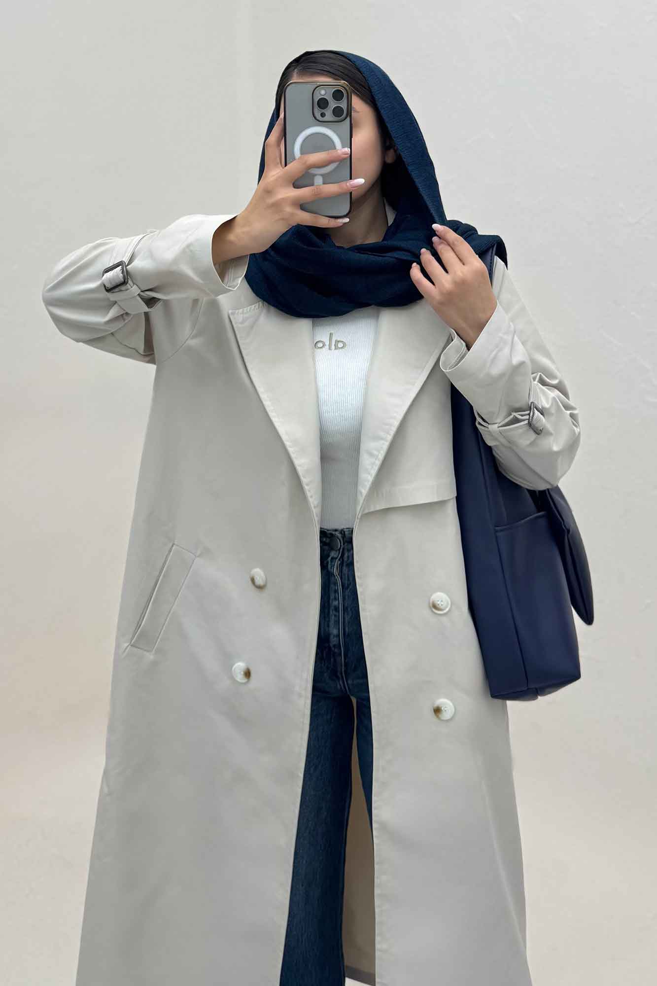 بارانی بلند چهار دکمه پارچه TC