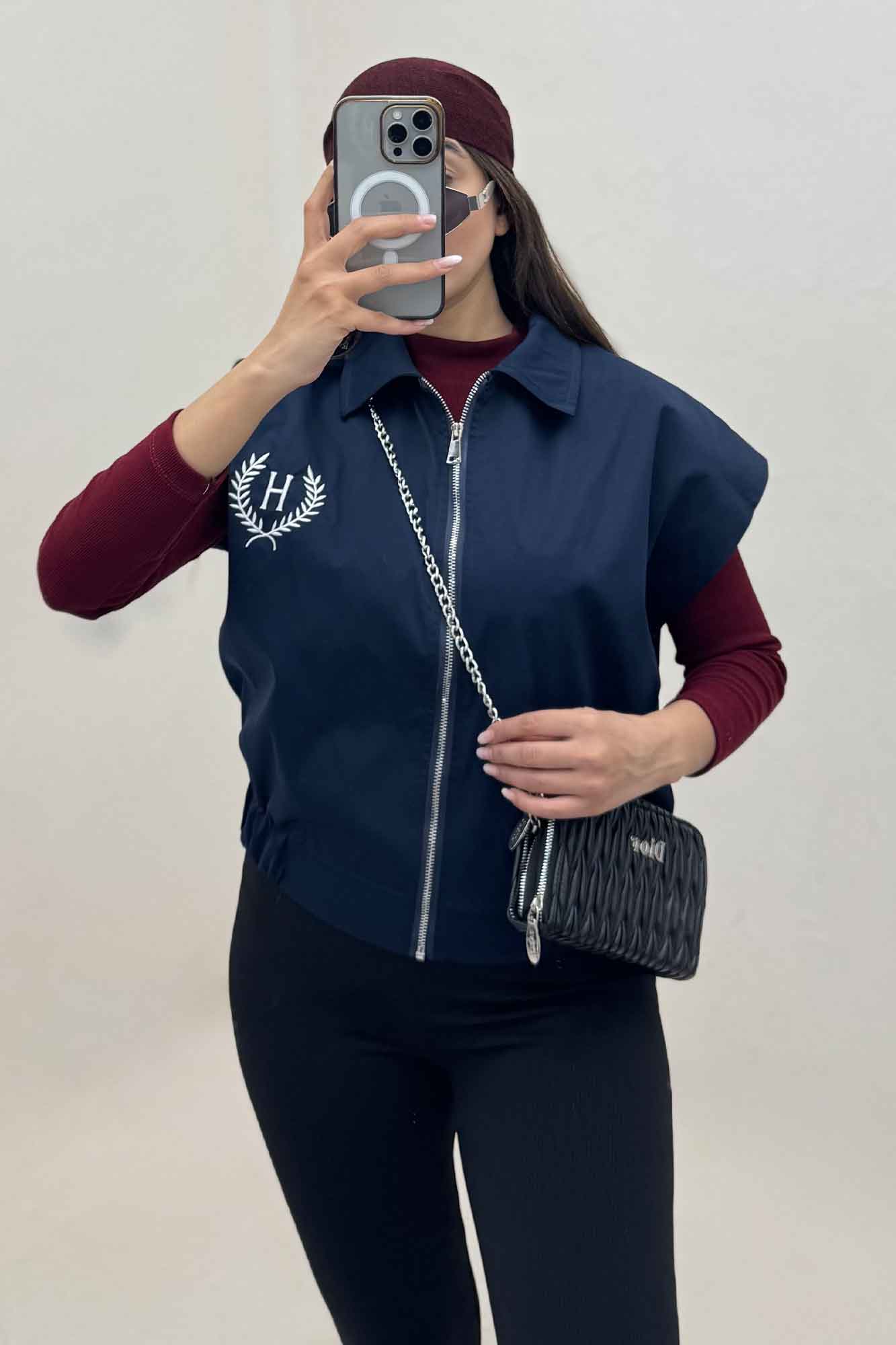 وست کتان کاپرا آستردار گلدوزی H