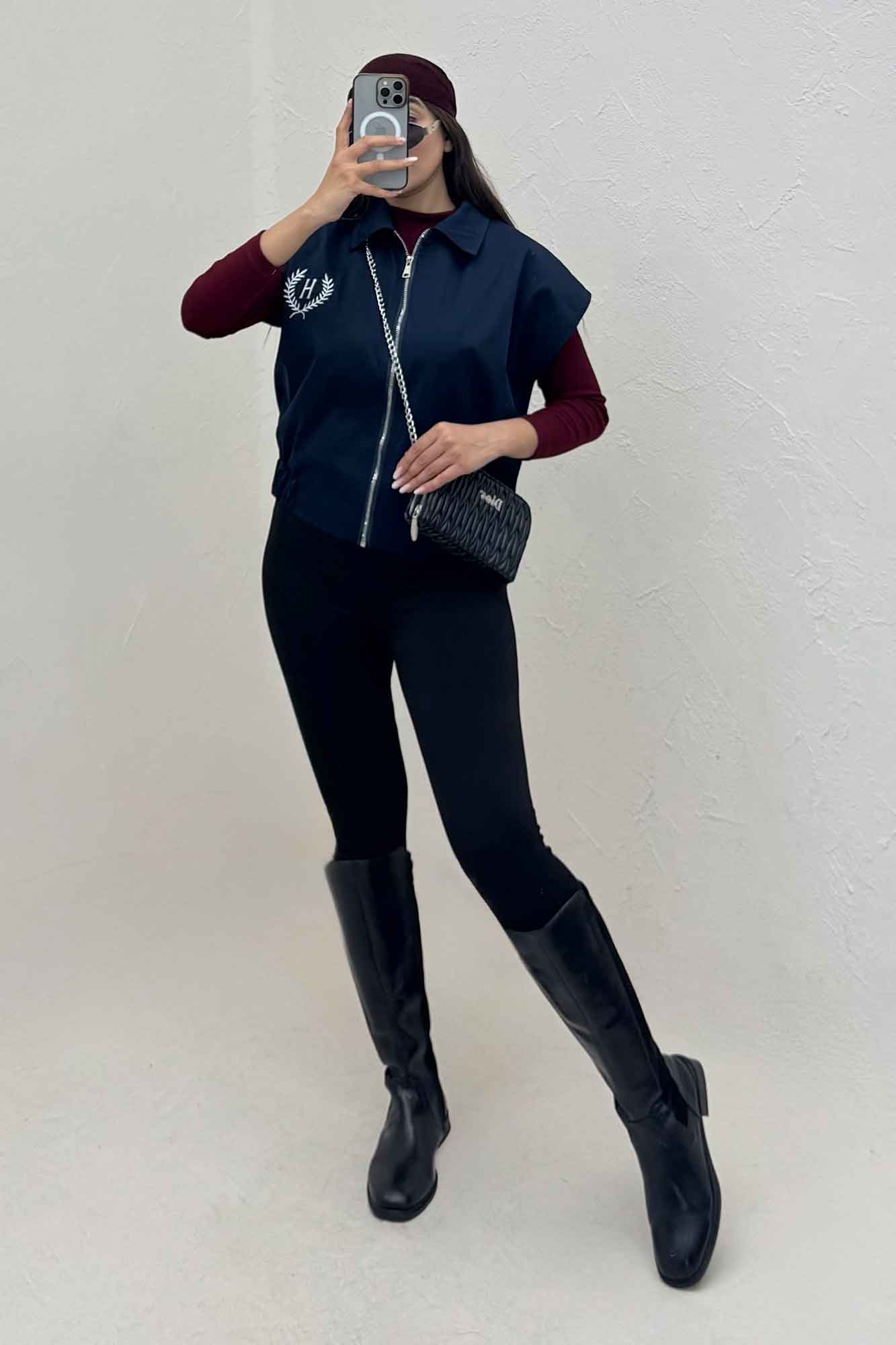 وست کتان کاپرا آستردار گلدوزی H