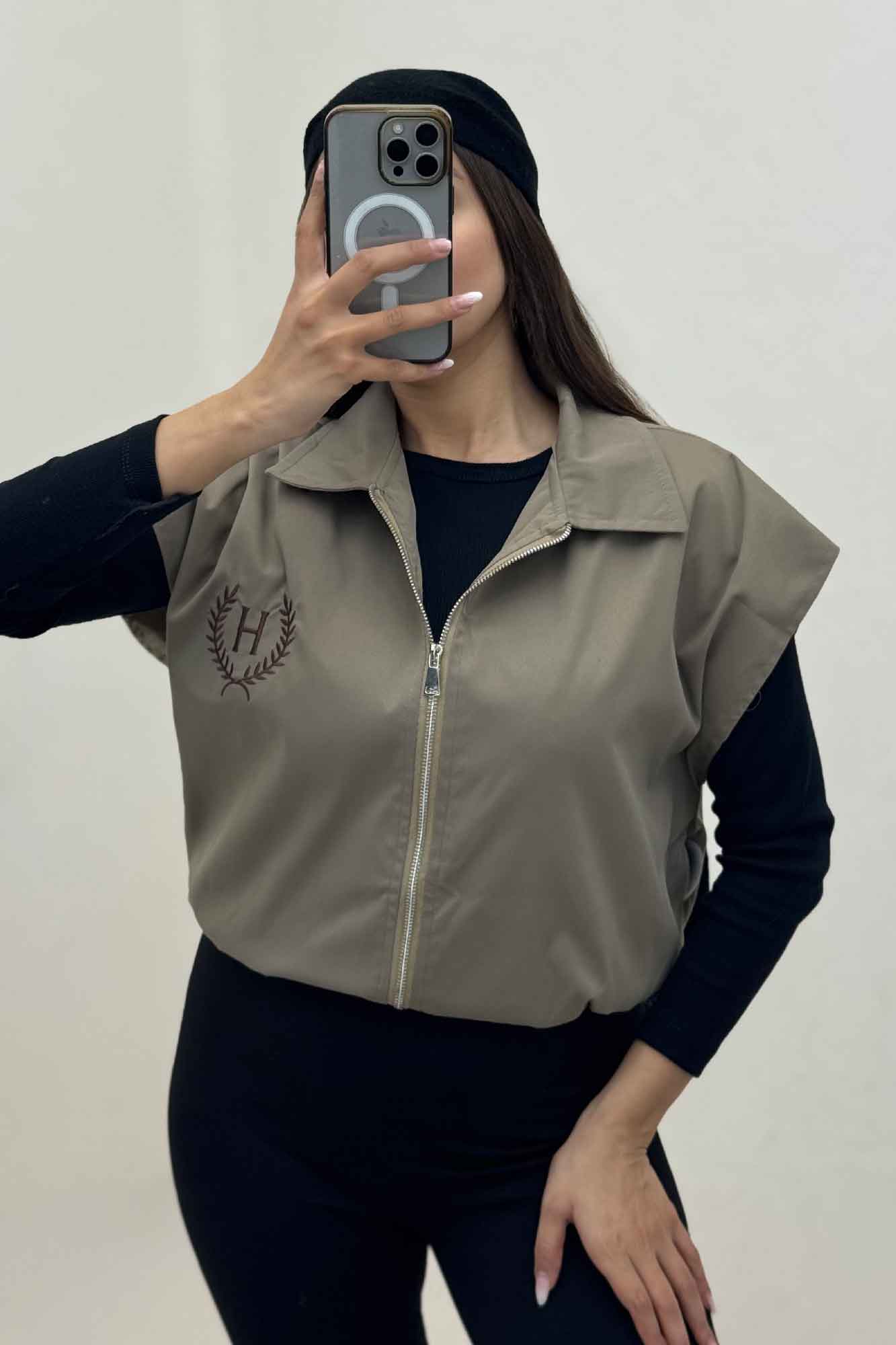 وست کتان کاپرا آستردار گلدوزی H