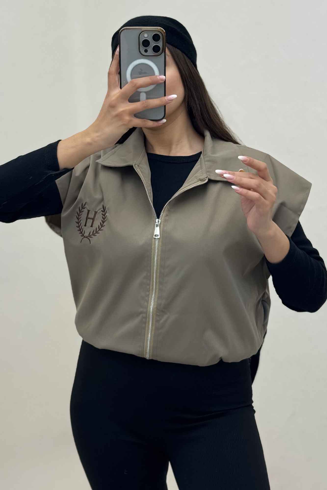 وست کتان کاپرا آستردار گلدوزی H