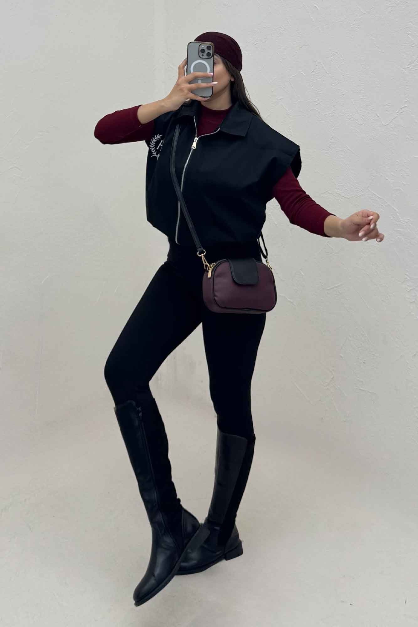 وست کتان کاپرا آستردار گلدوزی H