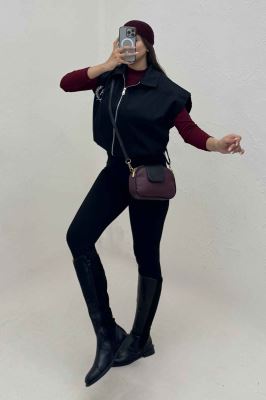 وست کتان کاپرا آستردار گلدوزی H