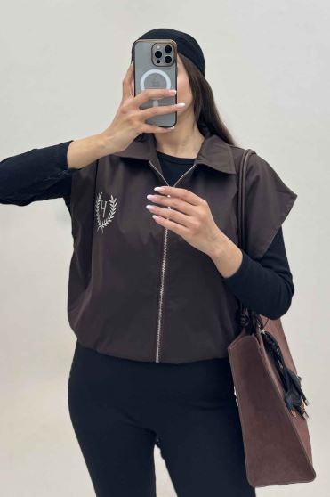 وست کتان کاپرا آستردار گلدوزی H