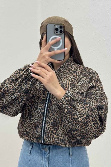 بامبر جکت فوتر آستردار پلنگی