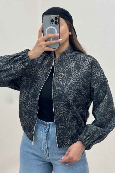 بامبر جکت فوتر آستردار پلنگی