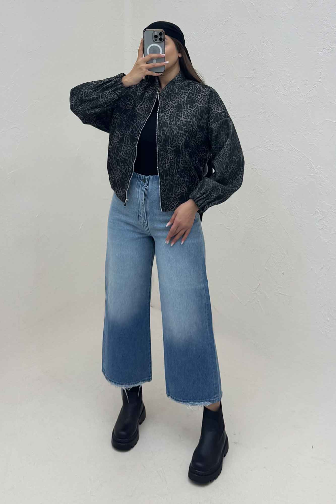 بامبر جکت فوتر آستردار پلنگی