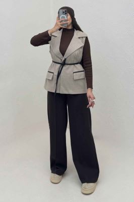 وست لامرجناقی آستردار تیکه چرم 