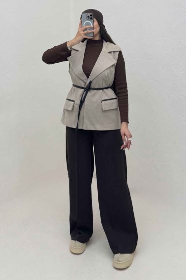 وست لامرجناقی آستردار تیکه چرم 