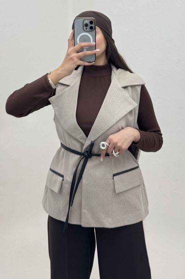 وست لامرجناقی آستردار تیکه چرم 